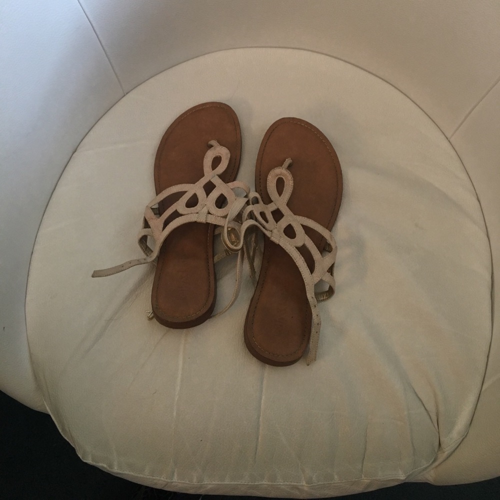 Beige Thong Sandals